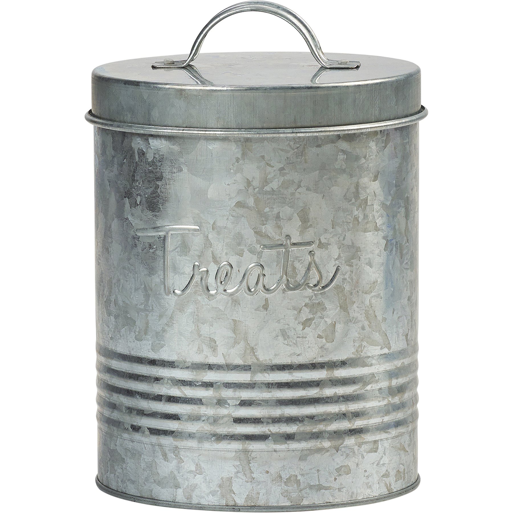 10 Strawberry Street Retro Dog Treat Canister, Large, Grey