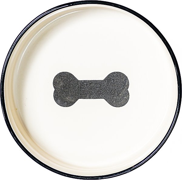 Show full view: 10 Strawberry Street HerringBone Pattern Dog Dish, Set of 2, Black, Medium slide 2 of 5