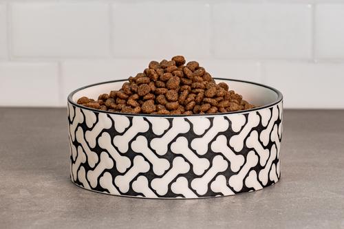 Show full view: 10 Strawberry Street HerringBONE Pattern Dog Bowl, Set of 2, Black, Small slide 6 of 6