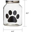 10 Strawberry Street Buddy Paw Chalkboard Dog Treat Canister, Clear, Medium