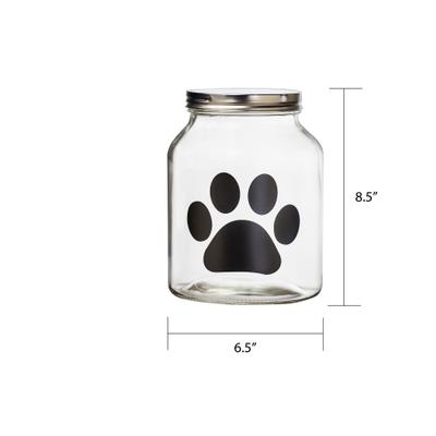 Show full view: 10 Strawberry Street Buddy Paw Chalkboard Dog Treat Canister, Clear, Medium slide 3 of 4