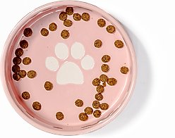 10 Strawberry Street Bone & Paw Pattern Dog Dish, Set of 2, Pink, Medium slide 2 of 5