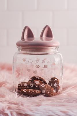 Show full view: 10 Strawberry Street Cat Ears Cat Treat Canister, Small, Pink slide 3 of 5