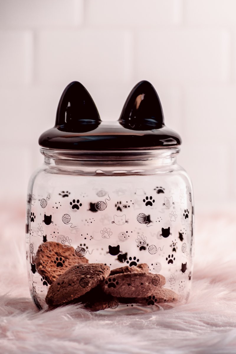10 Strawberry Street Cat Ears Cat Treat Canister, Small