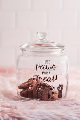 Show full view: 10 Strawberry Street "Let's Paws..." Cat Treat Canister, Black, Small slide 2 of 3