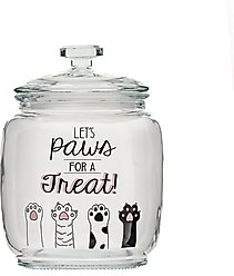 10 Strawberry Street "Let's Paws..." Cat Treat Canister, Black, Small