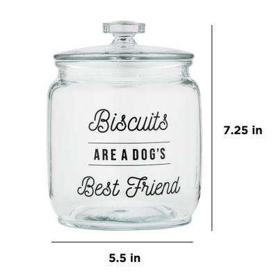 Show full view: 10 Strawberry Street "Biscuts…Best Friend" Dog Treat Canister, Clear, Large slide 4 of 5