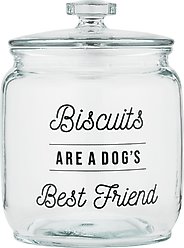 10 Strawberry Street "Biscuts…Best Friend" Dog Treat Canister, Clear, Large
