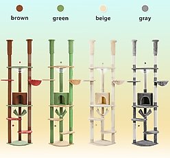 PAWZ Road 101.6-in Adjustable Polyester Floor-to-Ceiling Cat Tree & Condo, Green slide 2 of 7
