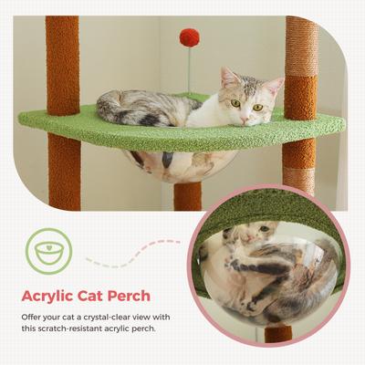 Show full view: PAWZ Road 101.6-in Mushroom Polyester Floor-to-Ceiling Cat Tree & Condo, Brown slide 3 of 9