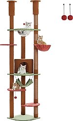 PAWZ Road 101.6-in Mushroom Polyester Floor-to-Ceiling Cat Tree & Condo, Brown