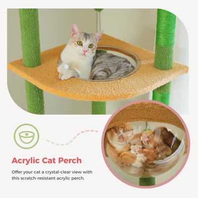 Show full view: PAWZ Road 101.6-in Adjustable Polyester Floor-to-Ceiling Cat Tree & Condo, Green slide 6 of 8