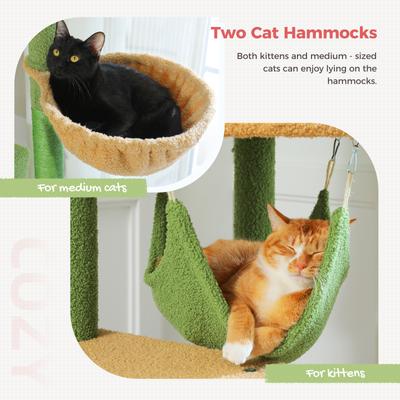 Show full view: PAWZ Road 101.6-in Adjustable Polyester Floor-to-Ceiling Cat Tree & Condo, Green slide 5 of 8