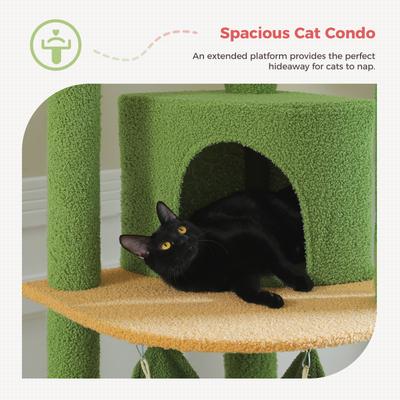 Show full view: PAWZ Road 101.6-in Adjustable Polyester Floor-to-Ceiling Cat Tree & Condo, Green slide 4 of 8