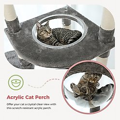 PAWZ Road 101.6-in Adjustable Polyester Floor-to-Ceiling Cat Tree & Condo, Gray slide 2 of 7