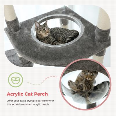 Show full view: PAWZ Road 101.6-in Adjustable Polyester Floor-to-Ceiling Cat Tree & Condo, Gray slide 6 of 8