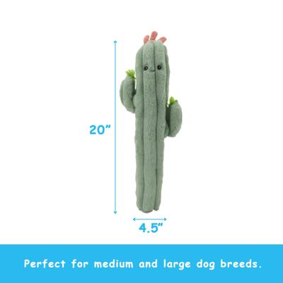 Show full view: Linzy Toys Long Pals Cactus Squeaky Plush Dog Toy, Green, 20-in slide 3 of 6