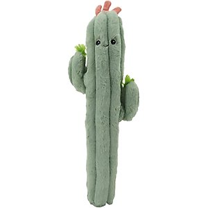 Linzy Toys Long Pals Cactus Squeaky Plush Dog Toy, Green, 20-in
