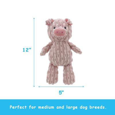Show full view: Linzy Toys Pig Squeaky Plush Dog Toy, Pink, 12-in slide 3 of 6