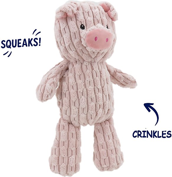 Show full view: Linzy Toys Pig Squeaky Plush Dog Toy, Pink, 12-in slide 2 of 6