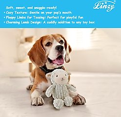 Linzy Toys Lamb Squeaky Plush Dog Toy, 12-in, White slide 2 of 5