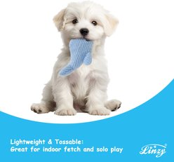 Linzy Toys Whale & Shark Squeaky Plush Dog Toys, Blue/Gray, 5-in, 2 count slide 2 of 5