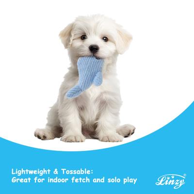 Show full view: Linzy Toys Whale & Shark Squeaky Plush Dog Toys, Blue/Gray, 5-in, 2 count slide 6 of 7