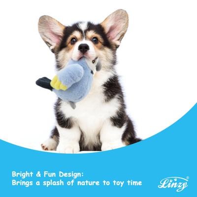 Show full view: Linzy Toys Birds Squeaky Plush Dog Toys, Yellow/Blue, 5-in, 2 count slide 5 of 5