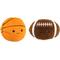 Show in main carousel: Linzy Toys Basketball & Football Squeaky Plush Dog Toys, Orange/Brown, 5-in, 2 count slide 1 of 5