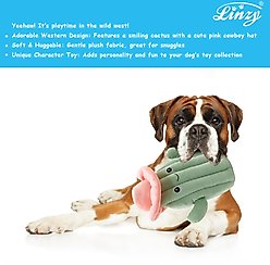 Linzy Toys Cactus with Hat Squeaky Plush Dog Toy, Green, 10-in slide 2 of 5