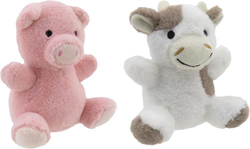 Show full view: Linzy Toys Pig & Cow Squeaky Plush Dog Toys, Pink/White, 5-in, 2 count slide 4 of 6