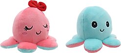 Linzy Toys Octopus Squeaky Plush Dog Toy, Pink/Blue, 5-in, 2 count slide 2 of 6
