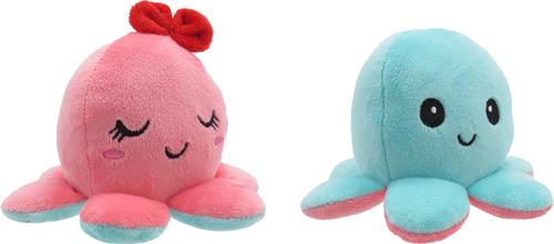 Show full view: Linzy Toys Octopus Squeaky Plush Dog Toy, Pink/Blue, 5-in, 2 count slide 4 of 6