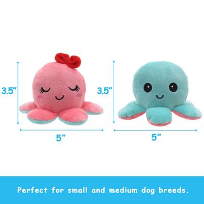 Show full view: Linzy Toys Octopus Squeaky Plush Dog Toy, Pink/Blue, 5-in, 2 count slide 3 of 6