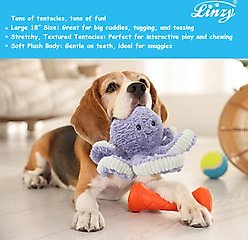 Linzy Toys Octopus Squeaky Plush Dog Toy, Purple, 18-in slide 2 of 5