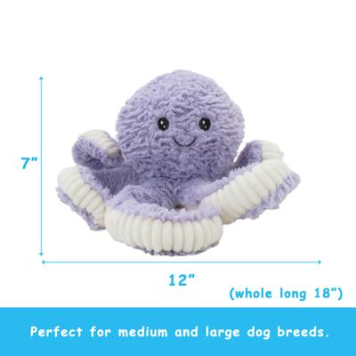 Show full view: Linzy Toys Octopus Squeaky Plush Dog Toy, Purple, 18-in slide 3 of 6