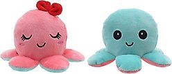 Linzy Toys Octopus Squeaky Plush Dog Toy, Pink/Blue, 5-in, 2 count