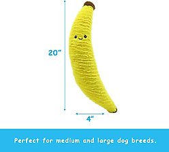 Linzy Toys Long Pals Banana Squeaky Plush Dog Toy, Yellow, 20-in slide 2 of 4