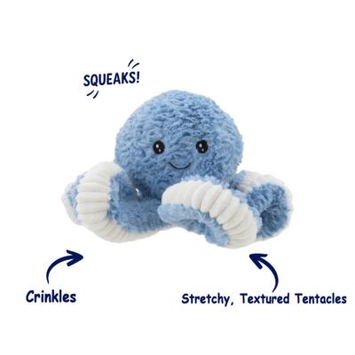 Show full view: Linzy Toys Octopus Squeaky Plush Dog Toy, Blue, 18-in slide 2 of 6