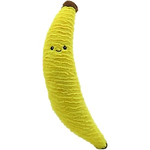 Linzy Toys Long Pals Banana Squeaky Plush Dog Toy, Yellow, 20-in