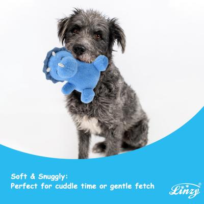 Show full view: Linzy Toys Dinos Squeaky Plush Dog Toys, Green/Blue, 5-in, 2 count slide 7 of 7