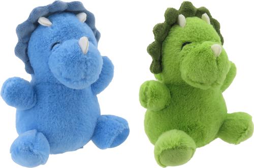 Show full view: Linzy Toys Dinos Squeaky Plush Dog Toys, Green/Blue, 5-in, 2 count slide 5 of 7