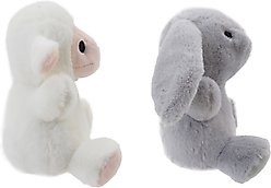 Linzy Toys Bunny & Lamb Squeaky Plush Dog Toys, White/Gray, 5-in, 2 count slide 2 of 6