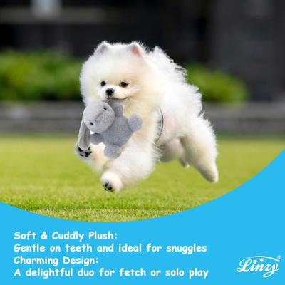 Show full view: Linzy Toys Bunny & Lamb Squeaky Plush Dog Toys, White/Gray, 5-in, 2 count slide 6 of 7