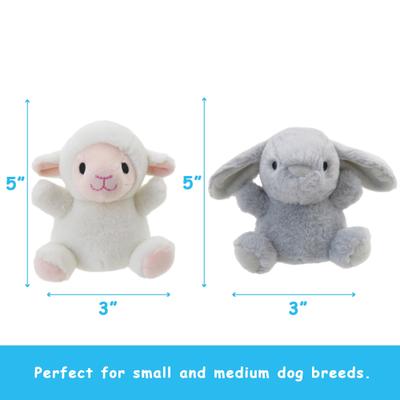 Show full view: Linzy Toys Bunny & Lamb Squeaky Plush Dog Toys, White/Gray, 5-in, 2 count slide 3 of 7