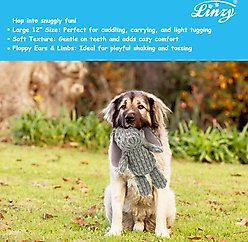 Linzy Toys Bunny Squeaky Plush Dog Toy, Gray, 12-in slide 2 of 5