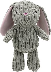 Linzy Toys Bunny Squeaky Plush Dog Toy, Gray, 12-in