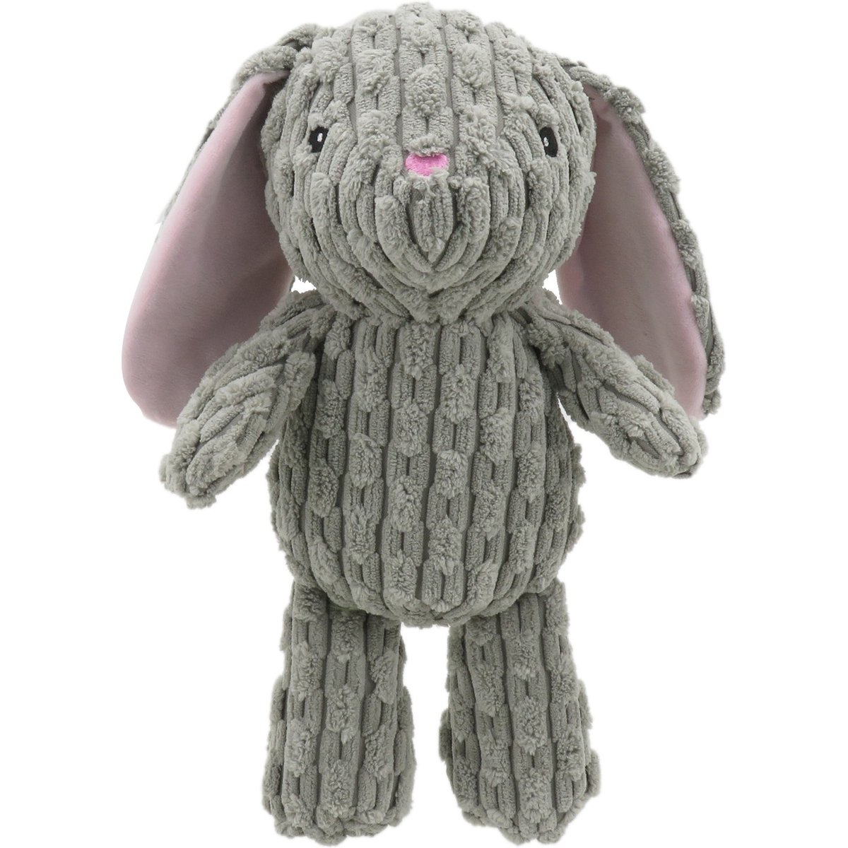 Linzy Toys Bunny Squeaky Plush Dog Toy, Gray, 12-in