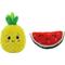 Show in main carousel: Linzy Toys Pineapple & Watermelon Squeaky Plush Dog Toys, Yellow/Pink, 5-inch, 2 count slide 1 of 5