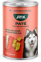 Jinx Salmon & Vegetables Recipe Grain-Free Wet Dog Food, 13-oz can, case of 12
